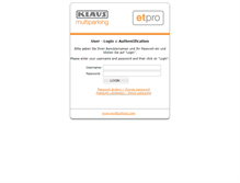 Tablet Screenshot of etpro.multiparking.com